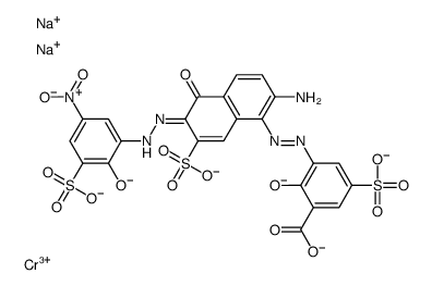 disodium hydrogen [3-[[2-amino-5-hydroxy-6-[(2-hydroxy-5-nitro-3-sulphophenyl)azo]-7-sulpho-1-naphthyl]azo]-5-sulphosalicylato(6-)]chromate(3-) Structure