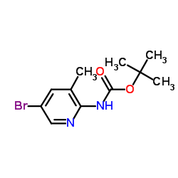 5-溴-3-甲基吡啶-2-氨基甲酸叔丁酯结构式