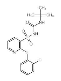 3-Pyridinesulfonamide,2-[(2-chlorophenyl)thio]-N-[[(1,1-dimethylethyl)amino]carbonyl]- Structure