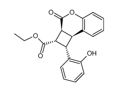 2-ethoxycarbonyl-1-(2-hydroxyphenyl)-1-α,2α,2aβ,8bβ-tetrahydro-3H-cyclobuta-[c]-chromen-3-one结构式