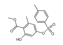 2-hydroxy-6-methyl-4-(toluene-4-sulfonyloxy)-benzoic acid methyl ester结构式