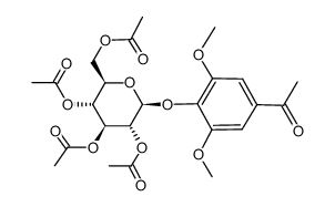 3,5-dimethoxy-4-(2,3,4,6-tetra-O-acetyl-β-D-glucopyranosyloxy)acetophenone结构式