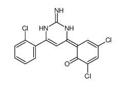 6-[2-amino-6-(2-chlorophenyl)-1H-pyrimidin-4-ylidene]-2,4-dichlorocyclohexa-2,4-dien-1-one Structure