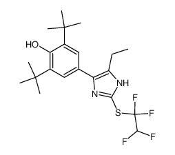 2,6-Di-tert-butyl-4-[5-ethyl-2-(1,1,2,2-tetrafluoro-ethylsulfanyl)-1H-imidazol-4-yl]-phenol结构式
