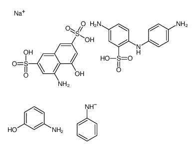sodium,5-amino-2-(4-aminoanilino)benzenesulfonic acid,4-amino-5-hydroxynaphthalene-2,7-disulfonic acid,3-aminophenol,phenylazanide Structure