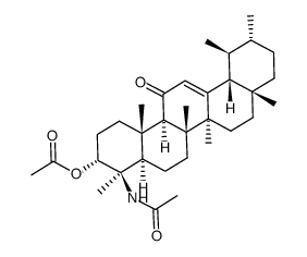 N-acetyl-3-α-acetoxy-4-amino-11-oxo-24-norurs-12-ene结构式