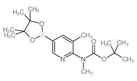 6-(BOC-甲胺)-5-甲基嘧啶-3-硼酸频哪醇酯结构式