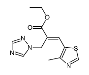 (E)-2-((1H-1,2,4-噻唑-1-基)甲基)-3-(4-甲基噻唑-5-基)丙烯酸乙酯结构式