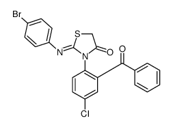 3-(2-benzoyl-4-chlorophenyl)-2-(4-bromophenyl)imino-1,3-thiazolidin-4-one Structure
