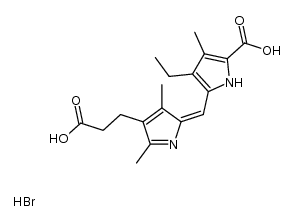 3-[5-(3-ethyl-5-carboxy-4-methyl-pyrrol-2-ylmethylene)-2,4-dimethyl-5H-pyrrol-3-yl]-propionic acid , hydrobromide结构式