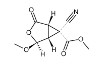 6-cyano-4-exo-methoxy-6-methoxycarbonyl-3-oxabicyclo<3.1.0>hexan-2-one结构式