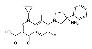 3-Quinolinecarboxylic acid, 1,4-dihydro-7-(3-amino-3-phenyl-1-pyrrolid inyl)-1-cyclopropyl-6,8-difluoro-4-oxo- structure