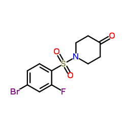 1-[(4-Bromo-2-fluorophenyl)sulfonyl]-4-piperidinone结构式
