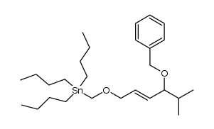(E)-4-(benzyloxy)-5-methyl-1-[(tributylstannyl)methoxy]-2-hexene Structure
