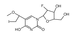1-[(2R,3R,4R,5R)-3-fluoro-4-hydroxy-5-(hydroxymethyl)oxolan-2-yl]-5-(2-iodo-1-methoxyethyl)pyrimidine-2,4-dione Structure