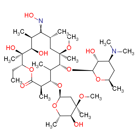 clarithromycin 9-oxime Structure