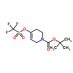 3,6-二氢-4-[[(三氟甲基)磺酰]氧基]-1(2H)-吡啶甲酸叔丁酯结构式