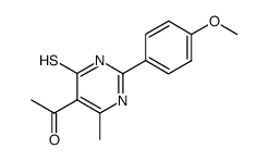 1-[2-(4-methoxy-phenyl)-4-methyl-6-thioxo-1,6-dihydro-pyrimidin-5-yl]-ethanone结构式