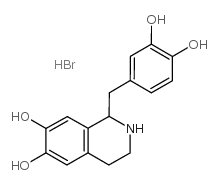 6,7-Isoquinolinediol,1-[(3,4-dihydroxyphenyl)methyl]-1,2,3,4-tetrahydro-, hydrobromide (1:1) Structure