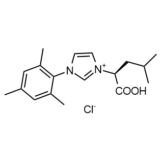 (S)-3-(1-羧基-3-甲基丁基)-1-均三甲苯-1H-咪唑-3-氯化铵结构式
