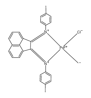Pd(Me)Cl(bis(p-Tol-imino)acenaphthene) Structure