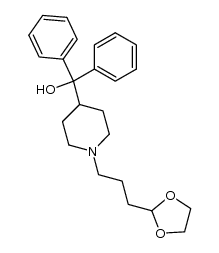 {1-[3-(1,3-dioxolan-2-yl)prop-1-yl]piperidin-4-yl}diphenylmethanol结构式
