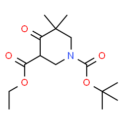 1-叔-丁基 3-乙基 5,5-二甲基-4-氧亚基哌啶-1,3-二甲酸基酯结构式