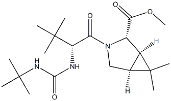 (1R,2S,5S)-3-((R)-2-(3-(叔丁基)脲基)-3,3-二甲基丁酰基)-6,6-二甲基-3-氮杂双环[3.1.0]己烷-2-羧酸甲酯结构式
