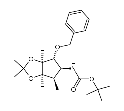 [(3aS,4R,5S,6R,6aR)-tetrahydro-4-hydroxy-2,2,6-trimethyl-4H-cyclopenta-1,3-dioxol-5-yl]carbamic acid tert-butyl ester结构式