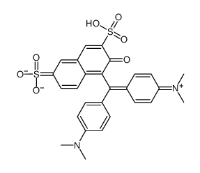 hydrogen [4-[[4-(dimethylamino)phenyl](2-hydroxy-3,6-disulphonato-1-naphthyl)methylene]cyclohexa-2,5-dien-1-ylidene]dimethylammonium结构式