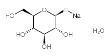 (2R,3S,4S,5R,6S)-2-(羟甲基)-6-巯基四氢-2H-吡喃-3,4,5-三醇钠盐水合物结构式