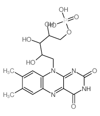 Arabinitol,1-deoxy-1-(3,4-dihydro-7,8-dimethyl-2,4-dioxobenzo[g]pteridin-10(2H)-yl)-,5-(dihydrogen phosphate) structure