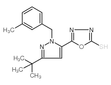 5-[3-(叔丁基)-1-(3-甲基苄基)-1H-吡唑-5-基]-1,3,4-噁二唑-2-硫醇结构式