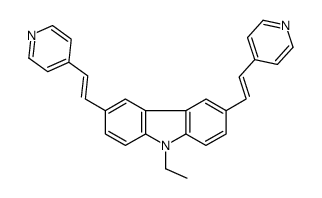 9-ethyl-3,6-bis(2-pyridin-4-ylethenyl)carbazole结构式