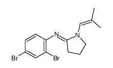 N-(2,4-dibromophenyl)-1-(2-methylprop-1-enyl)pyrrolidin-2-imine结构式