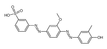 m-[[4-[(4-hydroxy-m-tolyl)azo]-3-methoxyphenyl]azo]benzenesulphonic acid Structure