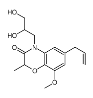 4-(2,3-dihydroxypropyl)-8-methoxy-2-methyl-6-prop-2-enyl-1,4-benzoxazin-3-one结构式