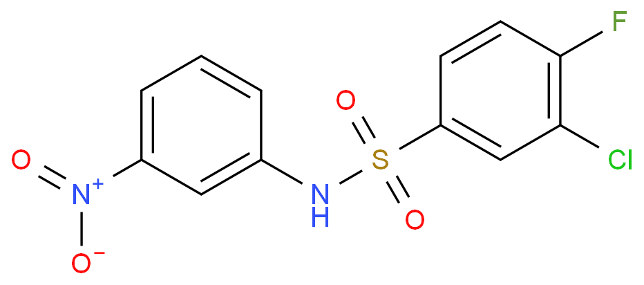 3-chloro-4-fluoro-N-(3-nitrophenyl)benzenesulfonamide Structure