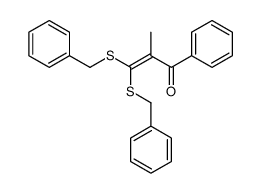 3,3-bis(benzylsulfanyl)-2-methyl-1-phenylprop-2-en-1-one结构式