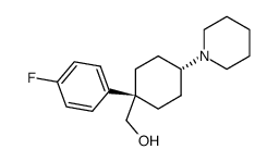 1-cis-(p-fluorophenyl)-4-trans-(1-piperidino)-1-cyclohexanemethanol结构式