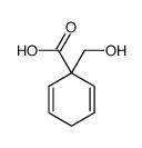 1-(hydroxymethyl)cyclohexa-2,5-diene-1-carboxylic acid结构式