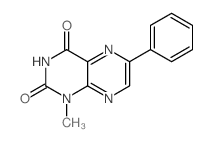 2,4(1H,3H)-Pteridinedione, 1-methyl-6-phenyl-结构式