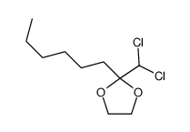 2-(dichloromethyl)-2-hexyl-1,3-dioxolane结构式