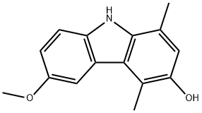 6-甲氧基-1,4-二甲基-9H-咔唑-3-醇结构式