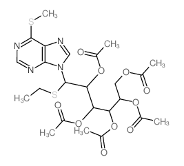 D-Glucitol,1-S-ethyl-1-C-[6-(methylthio)-9H-purin-9-yl]-1-thio-, 2,3,4,5,6-pentaacetate,(S)- (9CI) structure