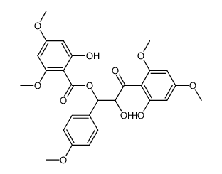 2-hydroxy-3-(2-hydroxy-4,6-dimethoxyphenyl)-1-(4-methoxyphenyl)-3-oxopropyl 2-hydroxy-4,6-dimethoxybenzoate结构式