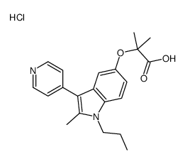 Propanoic acid, 2-methyl-2-((2-methyl-1-propyl-3-(4-pyridinyl)-1H-indo l-5-yl)oxy)-, hydrochloride Structure