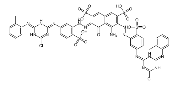 4-amino-3,6-bis[[5-[[4-chloro-6-[(o-tolyl)amino]-1,3,5-triazin-2-yl]amino]-2-sulphophenyl]azo]-5-hydroxynaphthalene-2,7-disulphonic acid结构式