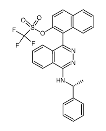 trifluoromethanesulfonic acid 1-[4-(1-phenylethylamino)phthalazin-1-yl]-naphthalen-2-yl ester结构式