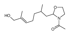 1-[2-[(E)-7-hydroxy-2,6-dimethylhept-5-enyl]-1,3-oxazolidin-3-yl]ethanone结构式
